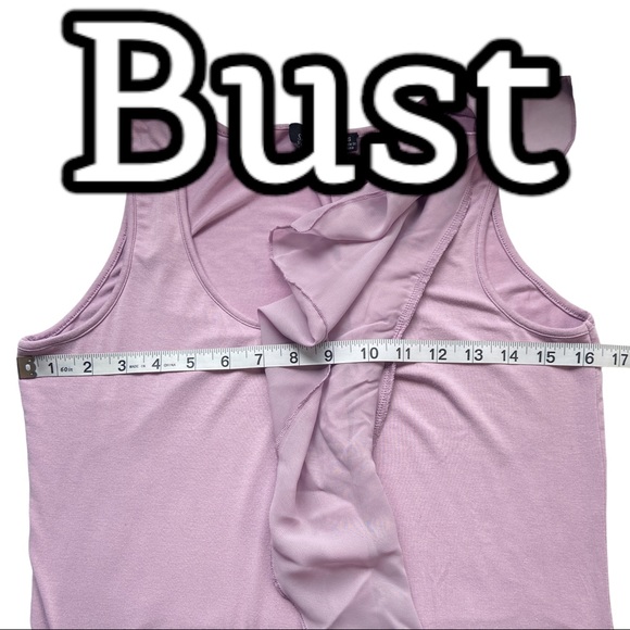 Saks Fifth Avenue Dusty Lavender Layered Ruffle Tank Stretchy Soft Size Small - Picture 11 of 14
